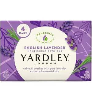 Yardley London English Lavender Nourishing Bath Bar, 4 Bars, 16 oz Total